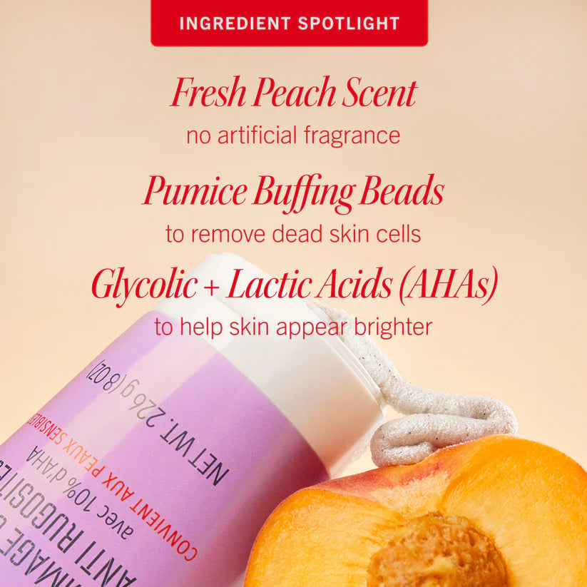 Skaviz KP Bump Eraser Body Scrub – 10% AHA | Vegan | Fresh Peach Scent