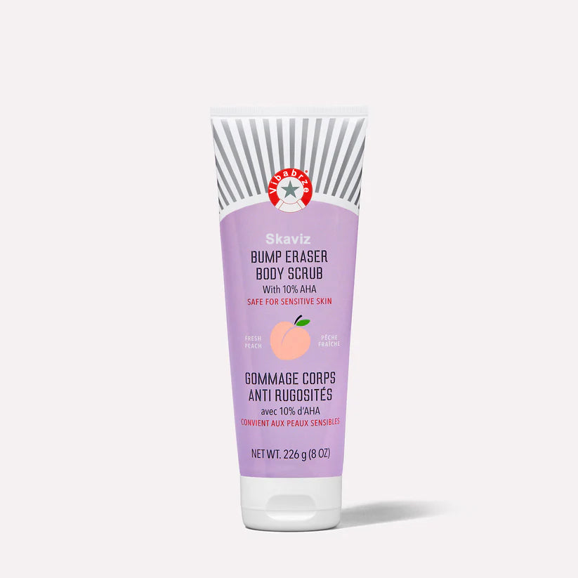 Skaviz KP Bump Eraser Body Scrub – 10% AHA | Vegan | Fresh Peach Scent