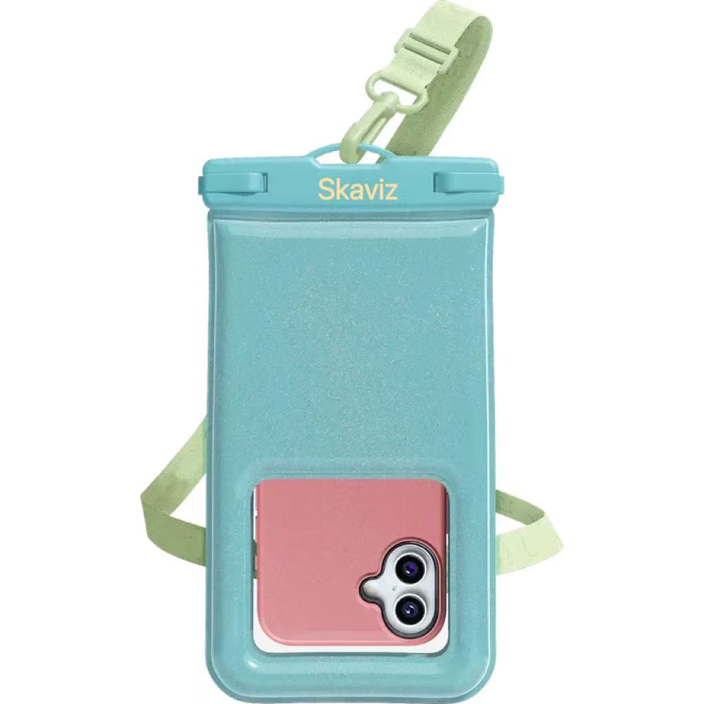 Sparkling Coral Pink Waterproof Pouch – Perfect for Swimming & Outdoor Fun