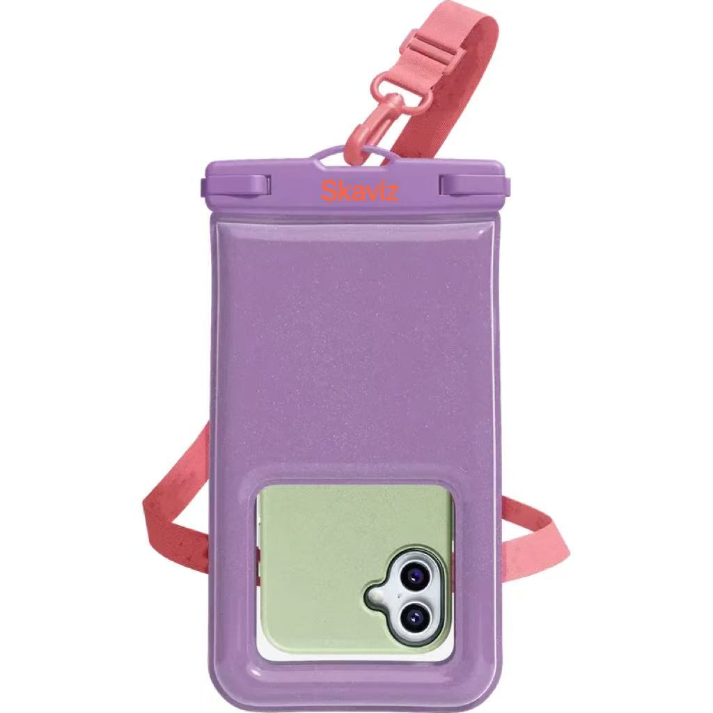 Sparkling Coral Pink Waterproof Pouch – Perfect for Swimming & Outdoor Fun