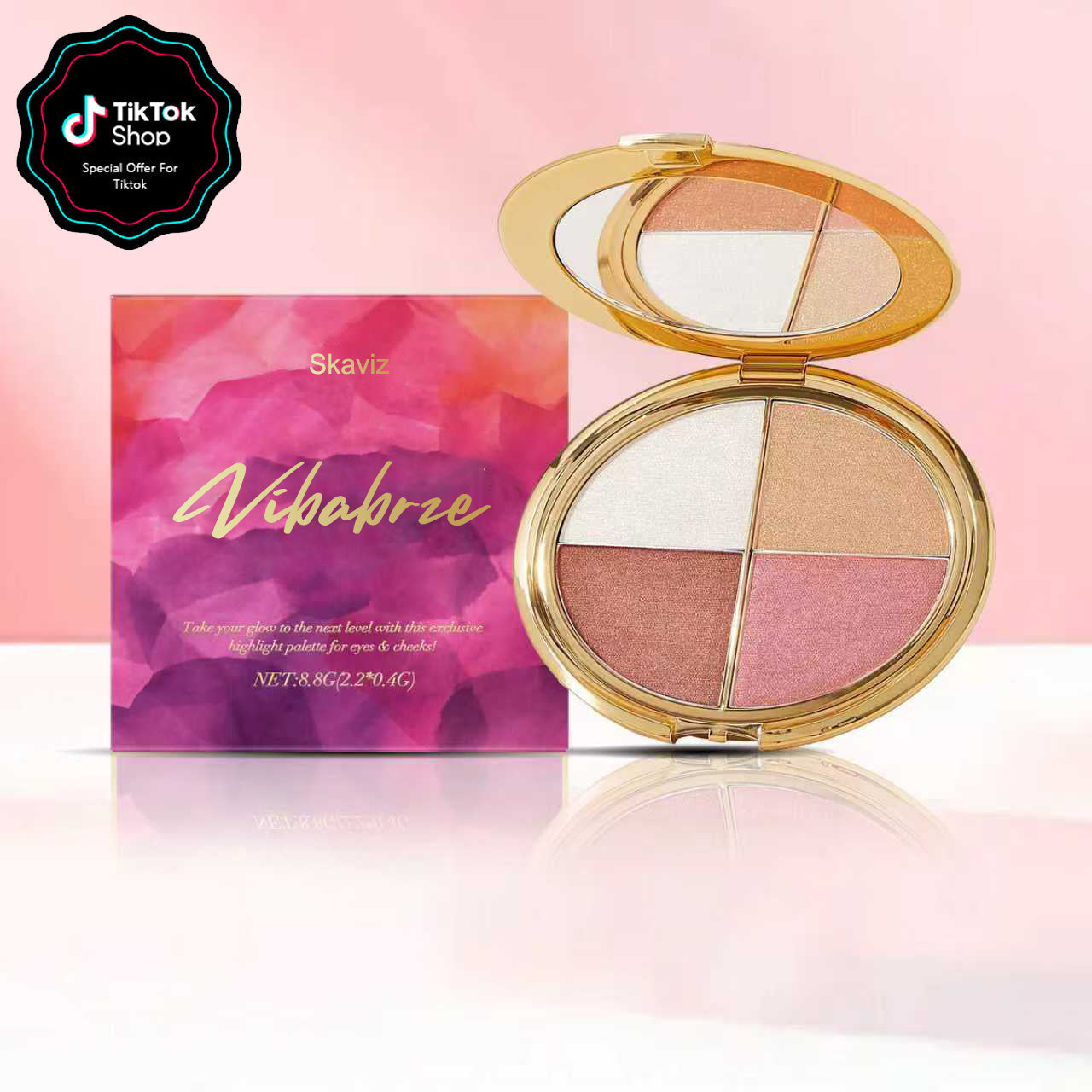 Eye & Cheek Palette – Instant Glow, Eyeshadow & Highlighter in One