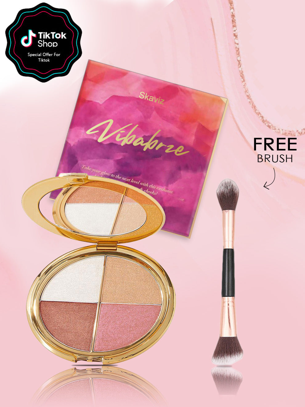 Eye & Cheek Palette – Instant Glow, Eyeshadow & Highlighter in One