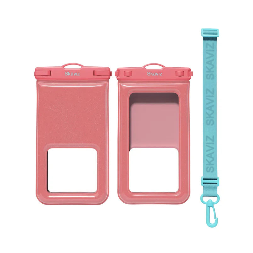 Sparkling Coral Pink Waterproof Pouch – Perfect for Swimming & Outdoor Fun