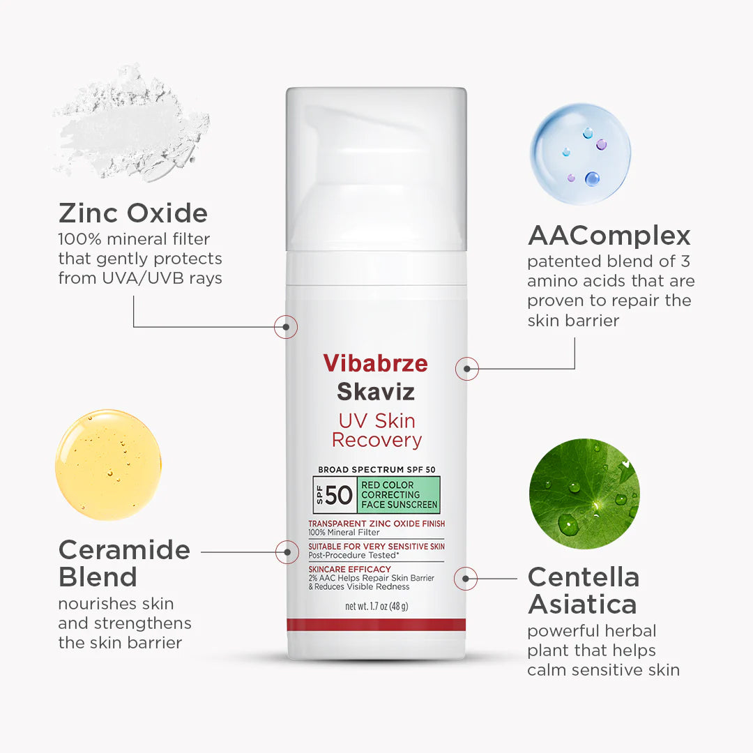 Green Color-Correcting Sunscreen SPF 50 โ Neutralizes Redness & Evens Skin Tone