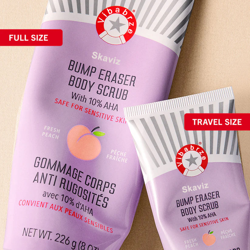 Skaviz KP Bump Eraser Body Scrub – 10% AHA | Vegan | Fresh Peach Scent