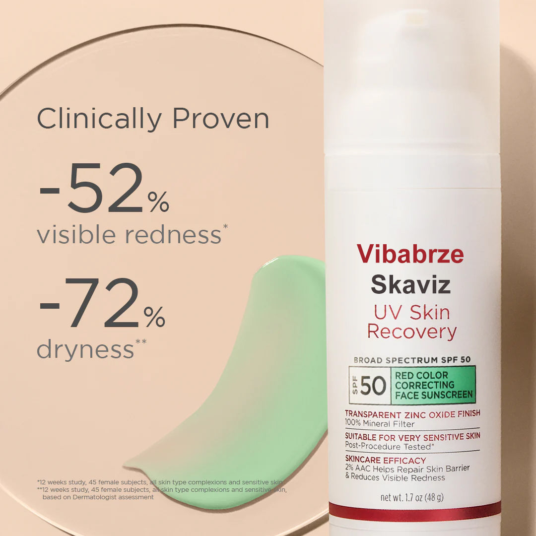 Green Color-Correcting Sunscreen SPF 50 โ Neutralizes Redness & Evens Skin Tone
