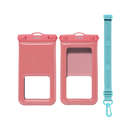 Sparkling Coral Pink Waterproof Pouch – Perfect for Swimming & Outdoor Fun